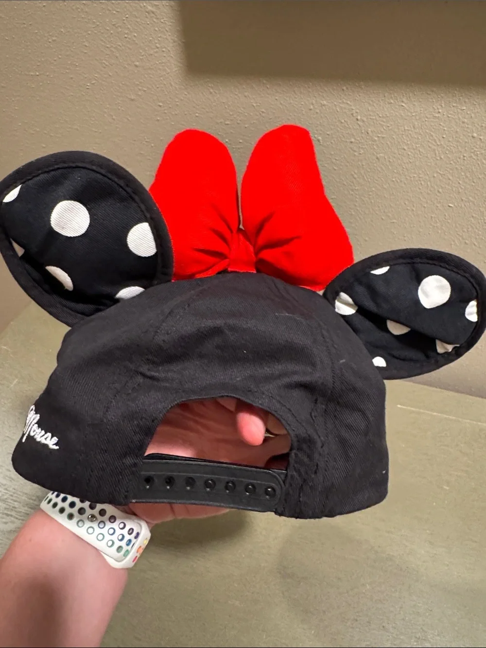 Disney Minnie Black Cap with Polka-Dot Ears and Red Bow Adult 57-60cm